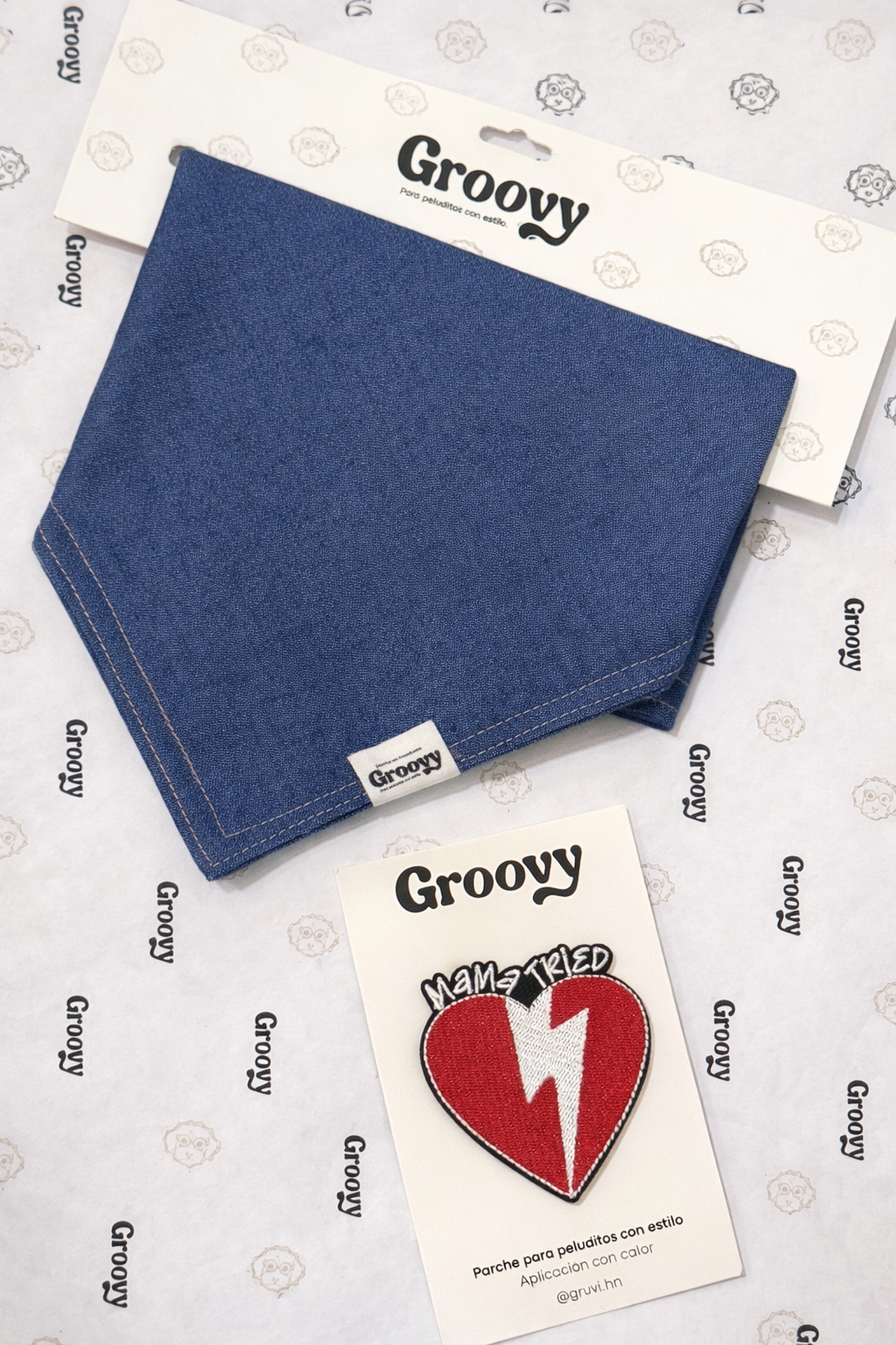 Bandana jean Groovy con parche Mama Tried